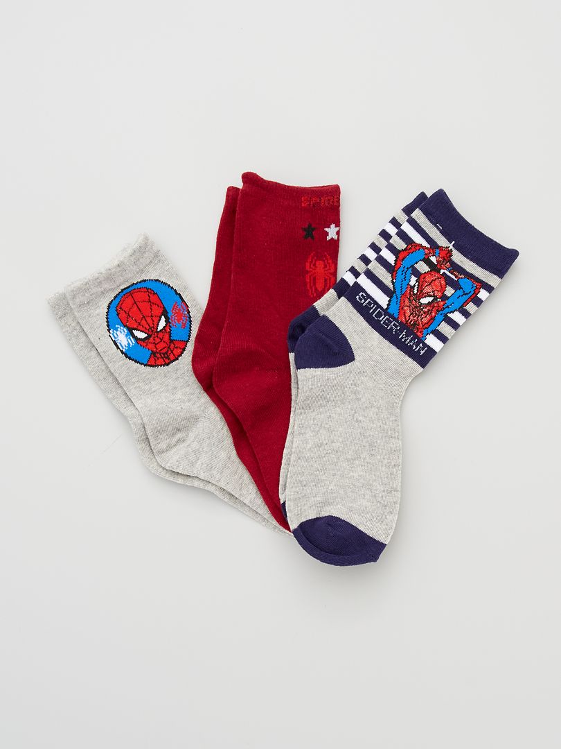 Spiderman Pack de 3 Paires de Chaussettes garçon 