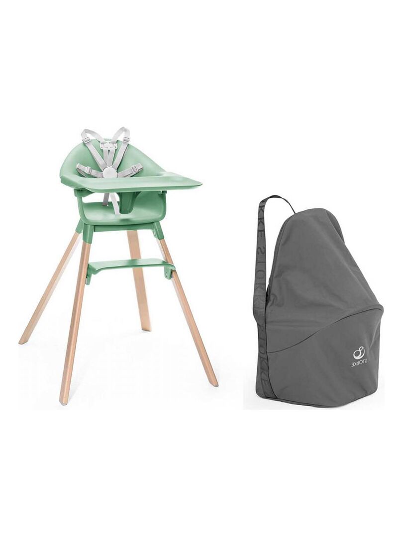 Chaise haute Stokke Clikk vert et sac de transport - Vert - Kiabi - 233.80€