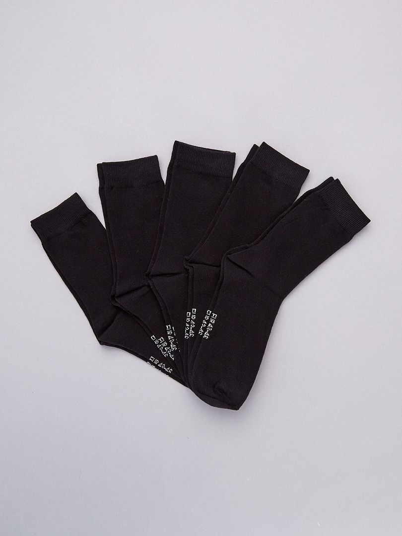 43-46 5 Paires De Homme Coton Riche Uni Chaussettes Noir Taille 9-12 