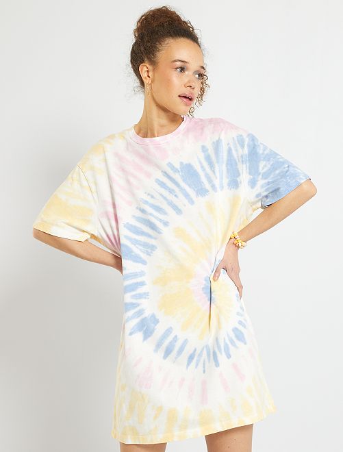 Robe t-shirt 'tie and dye' - rose ...