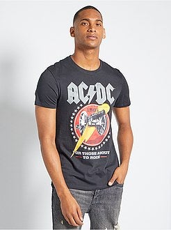 AC/DC Homme Rock T-Shirt L Noir 