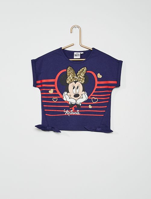 Bleu Disney Filles Minnie Mouse T-Shirt