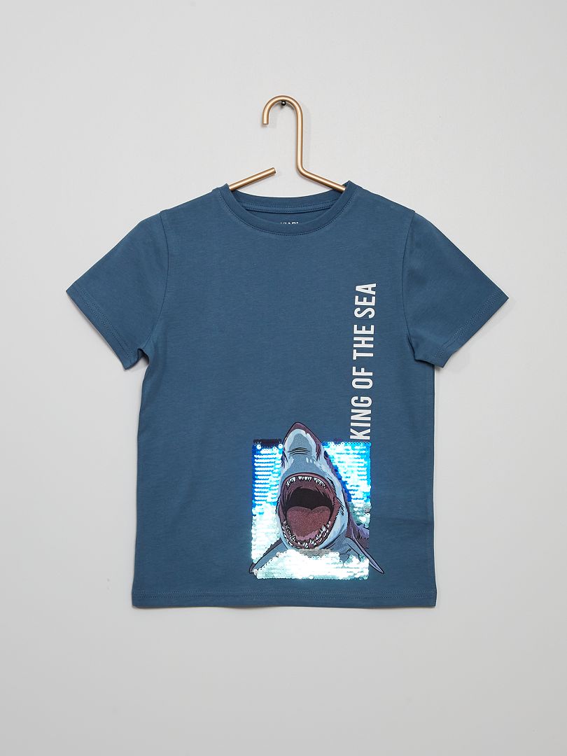 bouw Handelsmerk Luidruchtig T-shirt sequins réversibles - bleu - Kiabi - 6.00€
