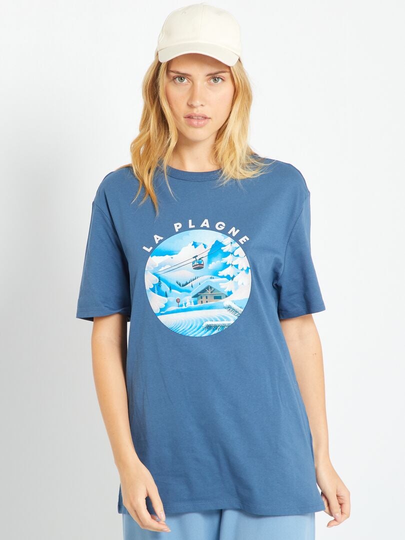 allowance National census Premise T-shirt unisexe 'La Plagne' - Bleu - Kiabi - 5.00€