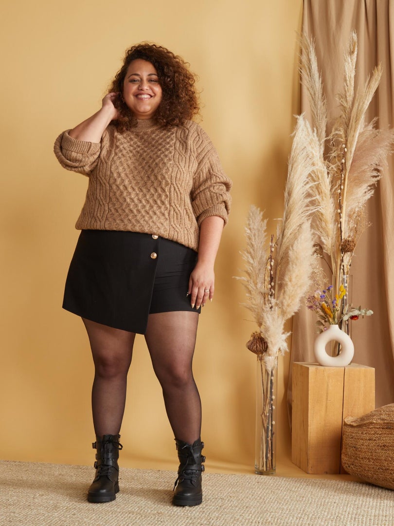 Jupe short taille standard - noir