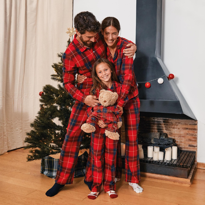 Pyjama de Noël famille en tartan